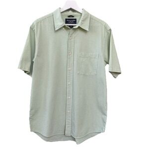 Abercrombie & Fitch Men's Shirt Size Small Short Sleeve Button Down Green Check